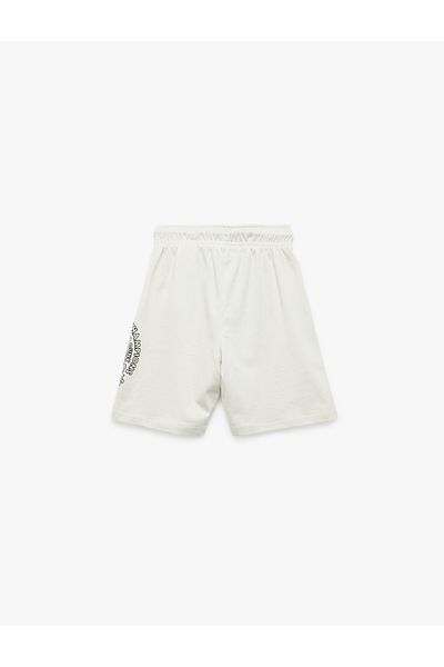Koton Printed waist-tie cotton shorts