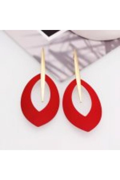 Kelan Cercei fashion ovali roșu și auriu – stil Korean