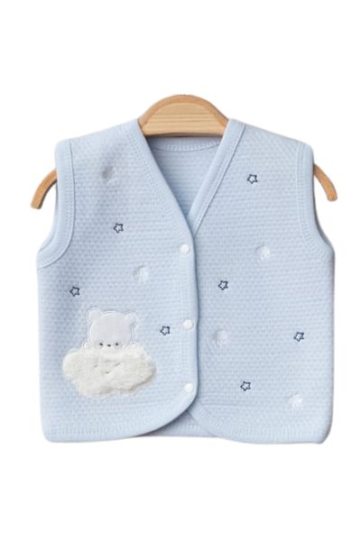 TONTON BEBEK Luvvera Cloudy Teddy Bear Patterned Soft Baby Vest (0-3-6-9 Months)