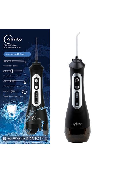 Alinty Irigator bucal profesional Alinty AT77, 2000 pulsatii, 5 capete, 3 viteze, rezervor 200ml