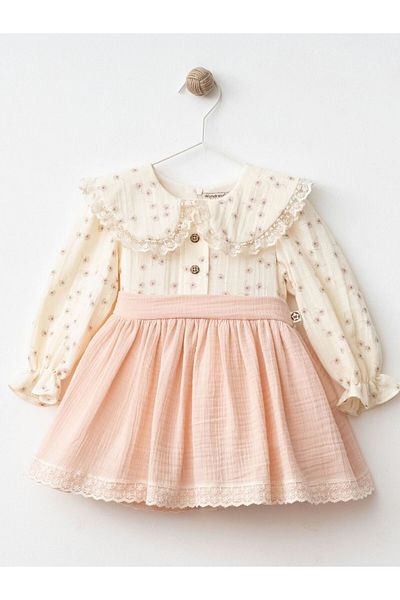Cherrys Bebek Baby Collar Muslin Dress