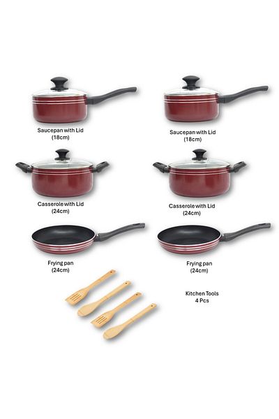Auroware 14 Pcs Non stick Cookware Set