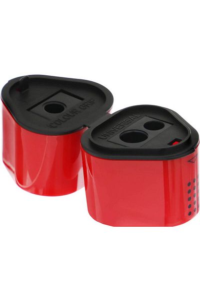 OEM Triple Pencil Sharpener with Container Faber-Castell Grip 2001, Red