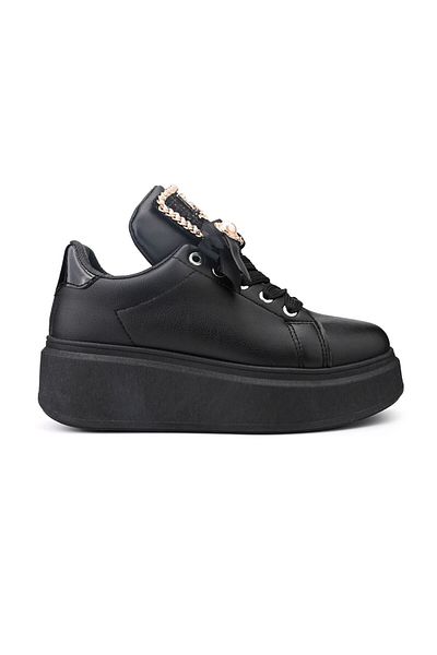Tmall Pantofi Sport De Dama,Cu Platforma,Din piele ecologica,D1440,Negru