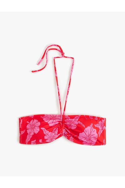 Koton Floral Patterned Strapless Bikini Top