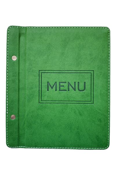 ankara menü A5 23X15 cm Green Thermo Leather Menu Container – Transparent Acetate, Handcrafted Production