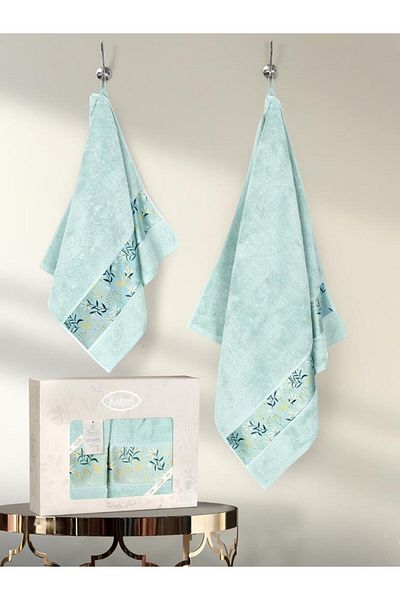 Karna Home Cotton Towel Set Jasmin Soft Textured and Colored 50X90