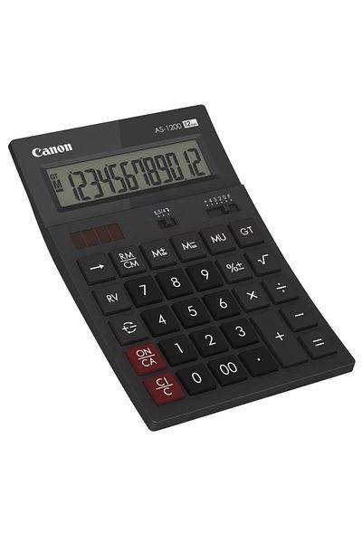 Canon Desk calculator 12 Digits, Canon AS1200, 178 x 118 x 37 mm, black