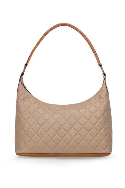 Bilik Deri Quilted Tan-Soil Women's Shoulder Bag Blm 8107