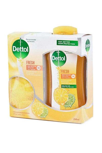 Dettol Fresh Anti-Bacterial Body Wash with Scrubber 250ml