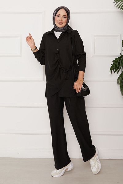 EBRUTESETTÜR Double Suit with Gathered Front and Side Ties