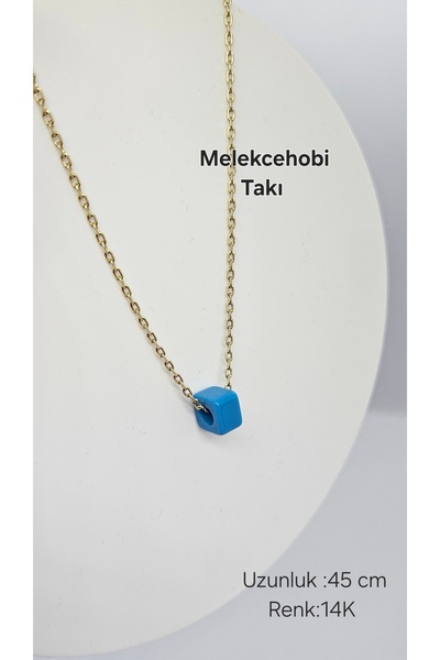 XUPING JEWELRY Melekcehobi Takı Xuping 14K Mavi Boncuklu Kolye (45cm)