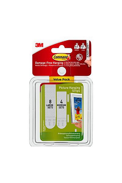 COMMAND 12-Piece Picture Hanging Strip Set White
