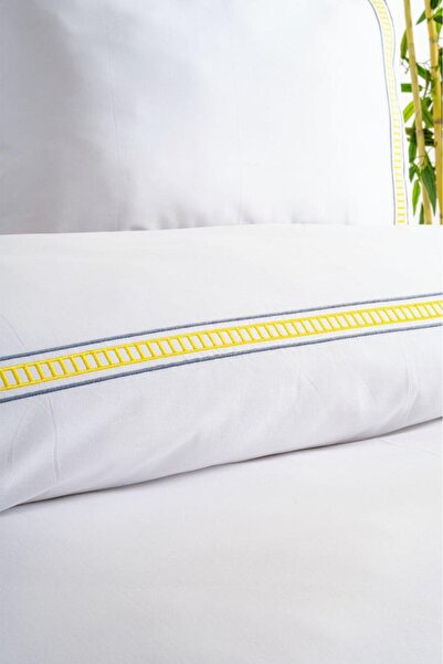 Çeyiz Diyarı Liana Embroidered 100% Cotton Double Duvet Cover Set