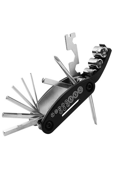 Aptel Bicycle repair kit, 16in1, metal, black, 9x4.5 cm
