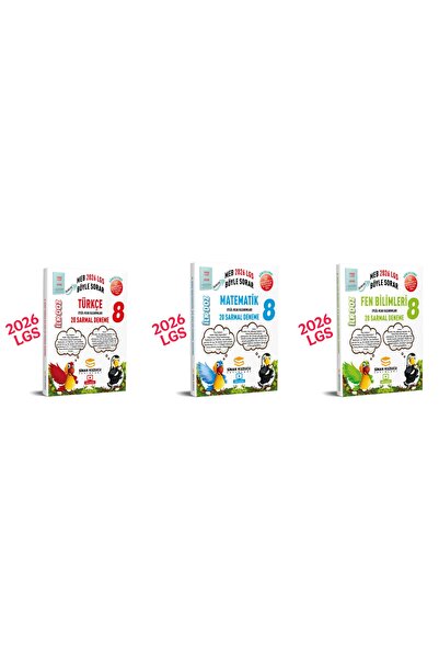 SİNAN KUZUCU YAYINLARI 2026 LGS 8.sınıf türkçe-matematik-fen bilimleri ilk do...