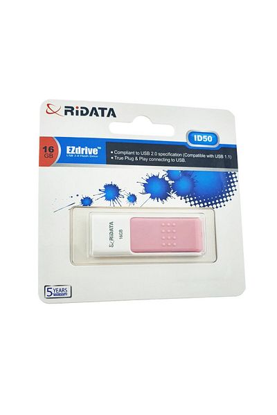 ridata USB 2.0 Flash Drive RiDATA 16GB, EZdrive ID50, retractable connector, pink