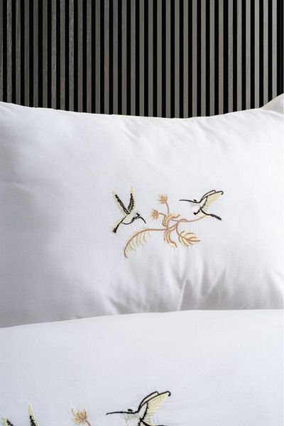 Çeyiz Diyarı Belle Embroidered 100% Cotton Double Duvet Cover Set