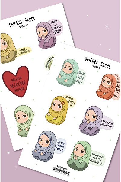 MuslimWalk Nuna – Esprili Tesettürlü Sticker Seti #162