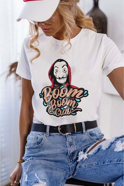 WildFashion Tricou casual BOOM BOOM CIAO" La Casa de Papel" A756-2