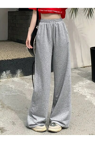 LOSMARY KADIN GRİ DÜZ PAÇA EŞOFMAN ALTI