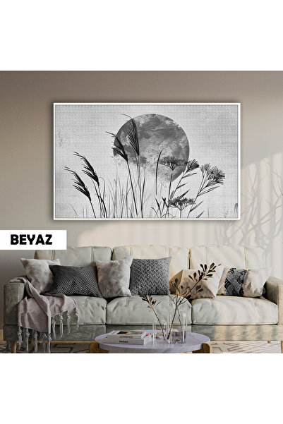 Harikabirev HARİKABİREV|GRİ RENK BİTKİLİ BOHEM MODELİ (LEAF) |ÇERÇEVELİ TEMPE...