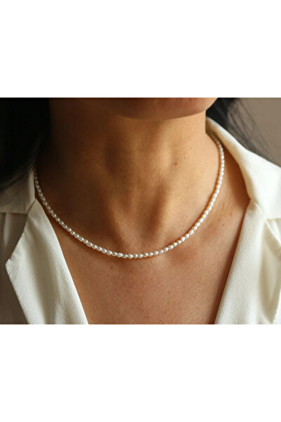 Hazeran accessories Sertifikalı Gerçek Arpa İnci Kolye