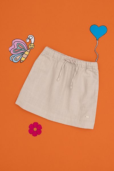U.S. Polo Assn. Girl's Beige Woven Skirt 50304328-Vr011