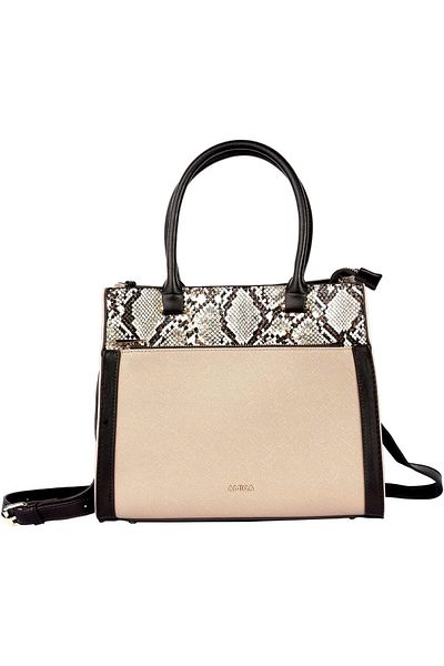 AMICA Valerie Ladies Leather Satchel Handbag Reptile Printed