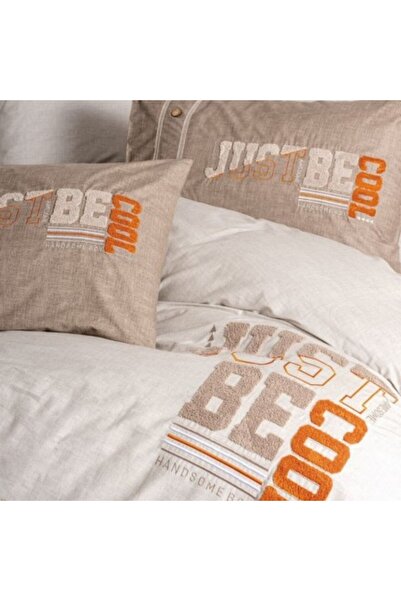 Cotton Box Single bed linen with embossed embroidery made of 100% cotton ranforce, duvet cover sheet 160x220cm,