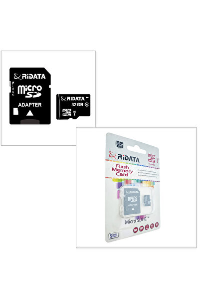 ridata Card de memorie microSDHC UHS-I U1 de 32 GB, memorie flash RiDATA, cu adaptor SD, clasa 10