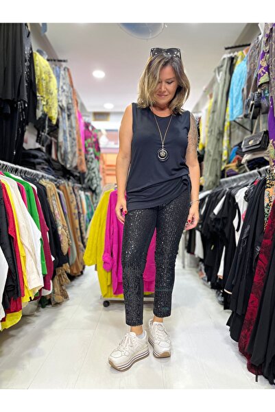 Butik Ayseba Kadın Pul Payet Pullu Şık Pantolon Tayt
