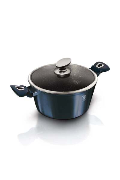 Berlinger Haus Marble-top casserole with lid 30 cm Metallic Line Aquamarine Edition