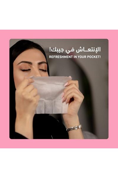 govyy Refreshing Wipes – 50 individually wrapped pink and white tissues