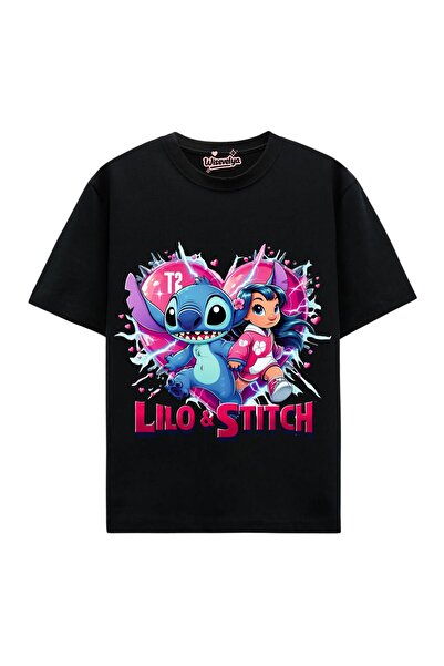 Wisevelya تي شيرت على شكل قلب ليلو وستيتش