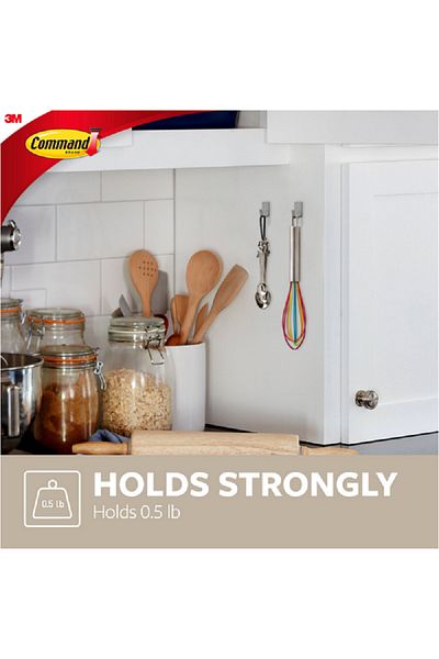 COMMAND 4-Piece Hook with Strip Silver Small