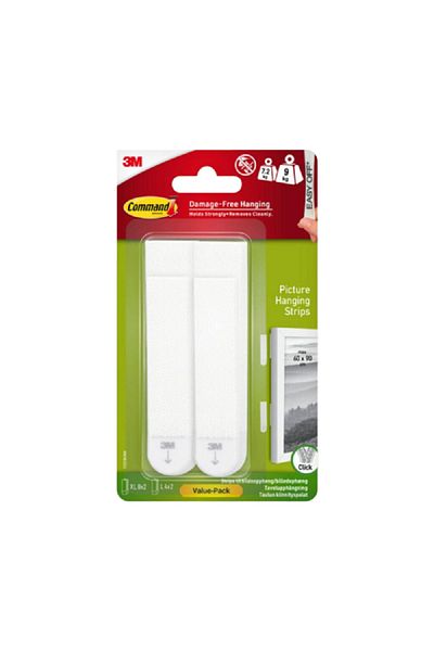 COMMAND 12-Pair Damage-Free Picture Hanging Strip White