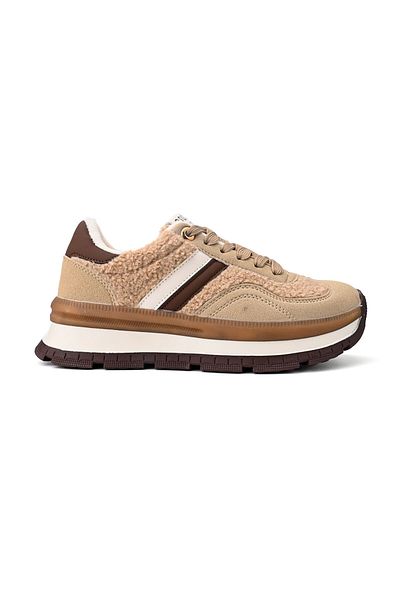 Tmall Women's Sports Shoes, With Fur Interior, D1444, Khaki