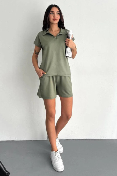 Swana Дамски комплект къси панталони от модална тъкан - каки