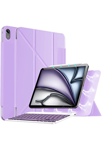 m.tk moveteck İpad Air 11 inç M2 M3 Air 4. 5. 6. Nesil Magic Klavyeli Slim Kılıf Mıknatıslı Kilit Tutuculu Kapak