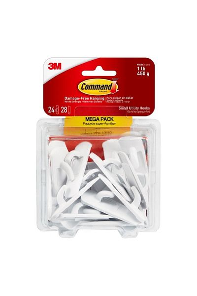 COMMAND Mega Pack Damage-Free Hanging Small Utility Hooks White