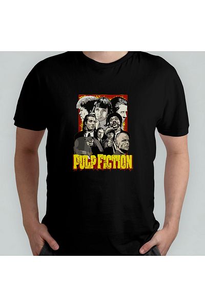 Pixxa Pulp Fiction - Tarantino Unisex 100% Cotton Crew Neck T-Shirt Model 3