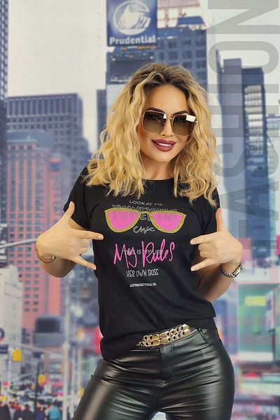 WildFashion Tricou casual cu imprimeu text U840-1