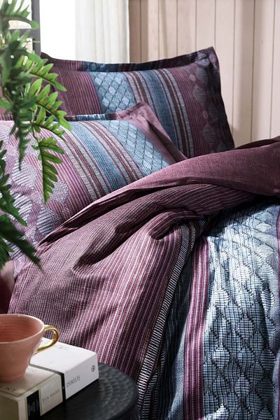Özdilek Özdilek Ranforce Single Duvet Cover Set-Mimbre Claret Red