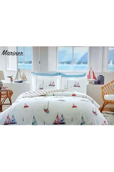 Özdilek Özdilek Ranforce Single Duvet Cover Set-Mariner White