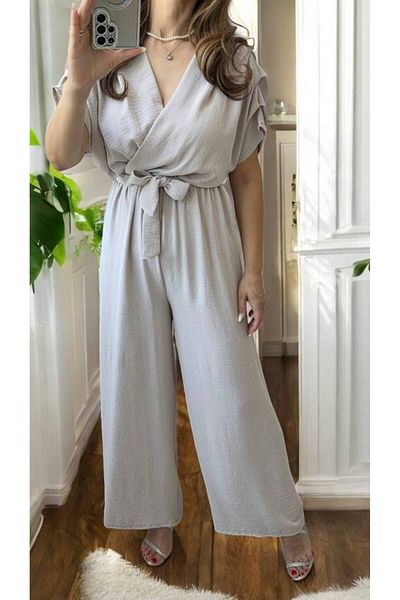 GLAMSI Women's Jumpsuit with Short Sleeves and Drawstring Waist – Casual & Modern Style
