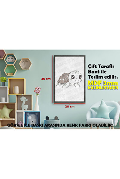 Borambalaj Tablou MDF cu aspect de rama cu design de broasca de țestoasă pent...