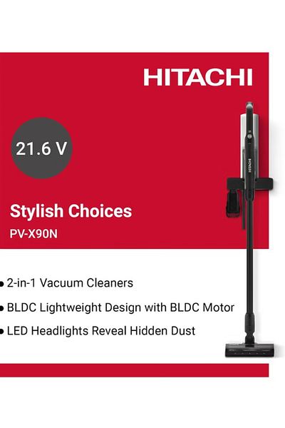 Hitachi Powerful Household Cordless Vacuum with versatile and low-noise 40Mins Runtime