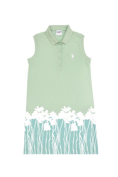 U.S. Polo Assn. Girl's Water Green Knitted Dress 50300608-Vr048