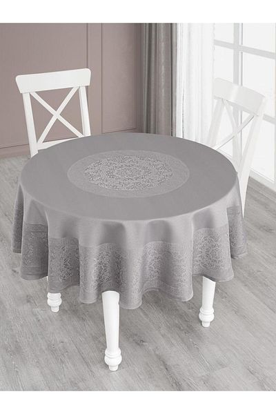 Karna Home Round Jacquard Tablecloth Darvin – Water Resistant and Stylish